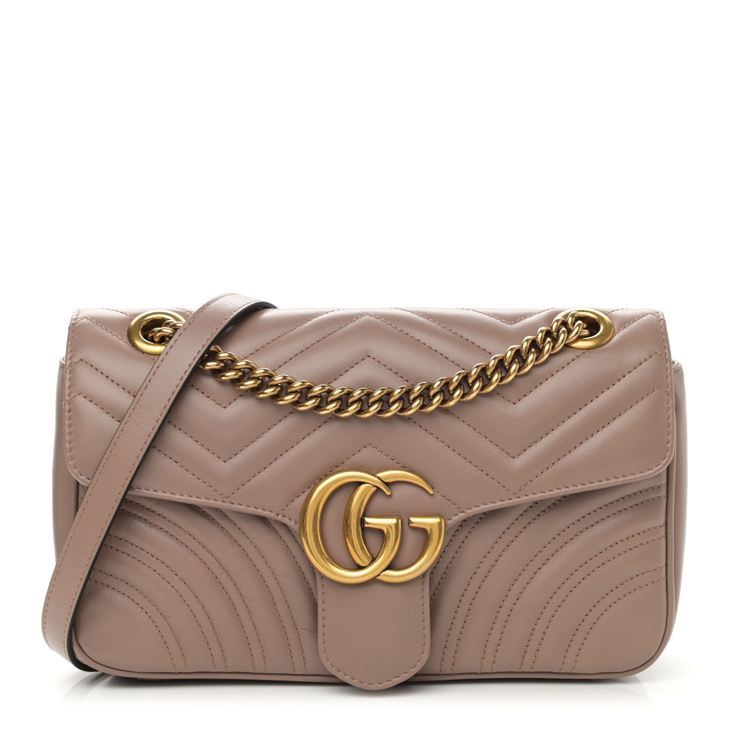 Calfskin Matelasse Small GG Marmont Shoulder Bag Porcelain Rose
