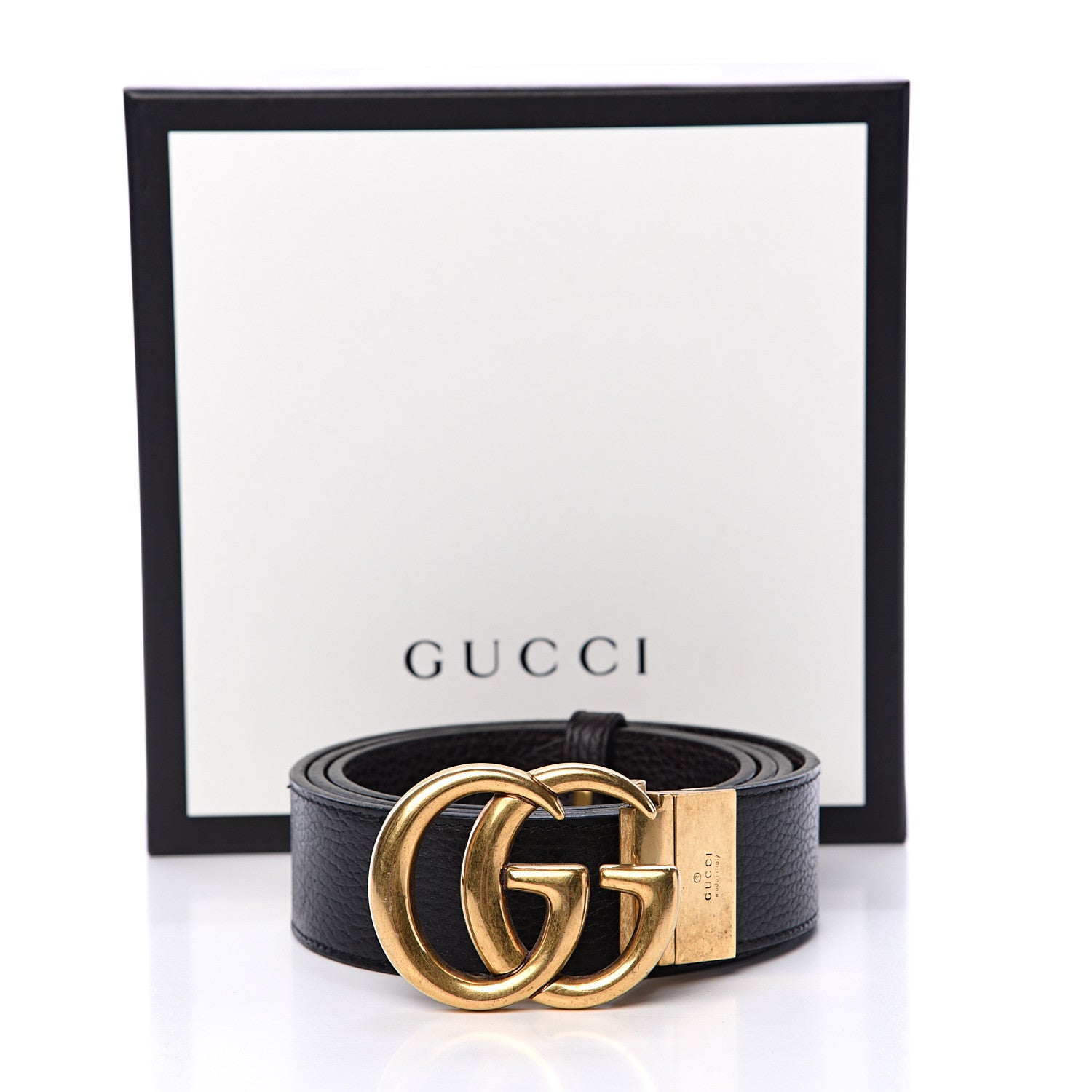 Gucci Calfskin Double G Reversible 37mm Belt 105 42 Black Cocoa 8 of 8