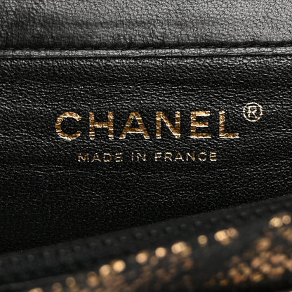Chanel Metallic Tweed Quilted Clutch Black Gold 6 of 14