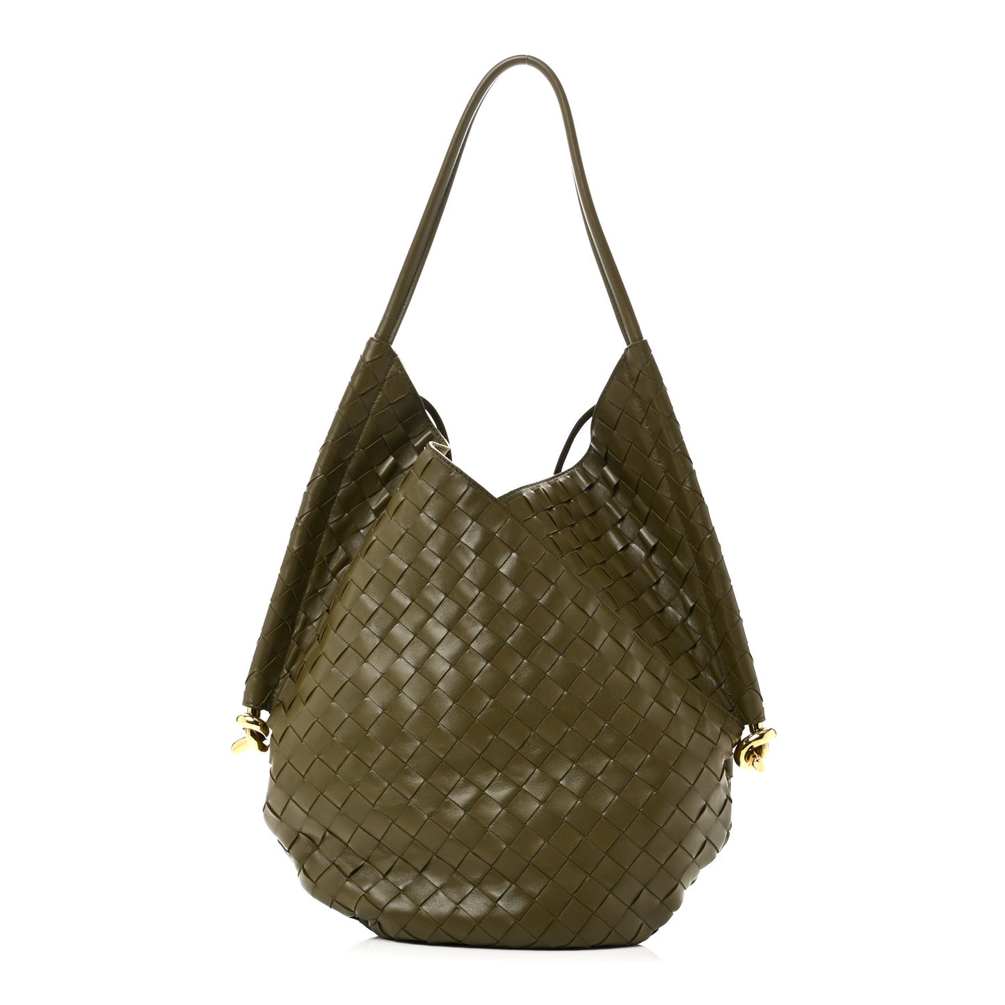 Nappa Intrecciato Medium Solstice Hobo Mud