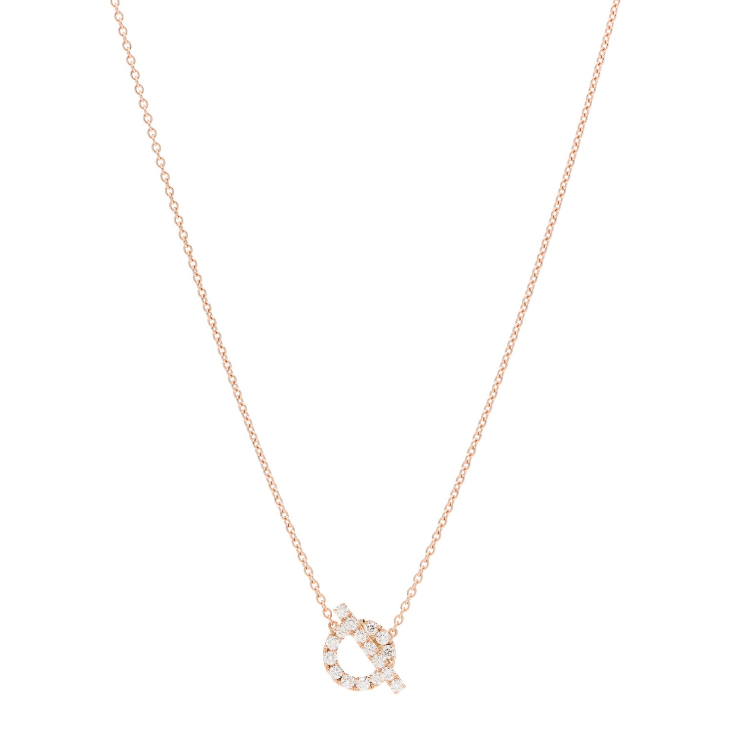 18K Rose Gold Diamond Finesse Pendant Necklace