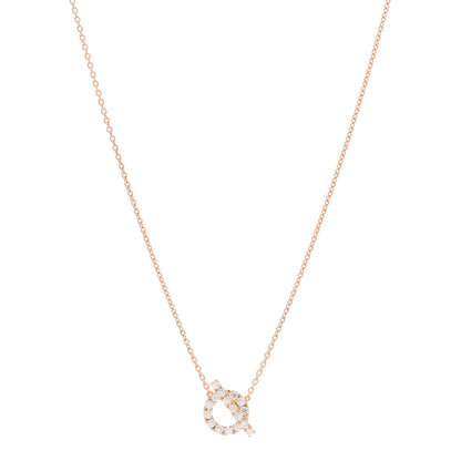 Hermes 18K Rose Gold Diamond Finesse Pendant Necklace 1 of 5