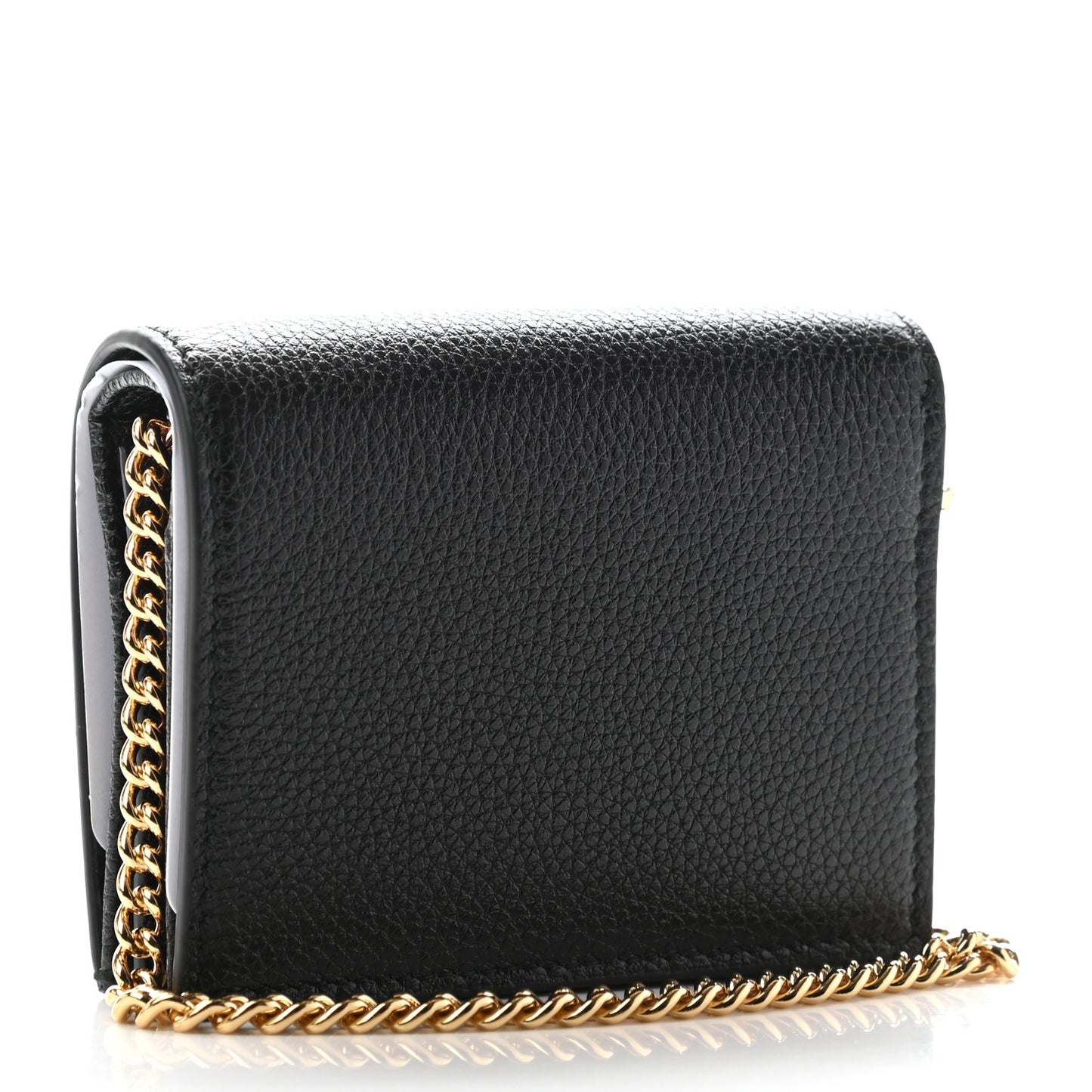 Grainy Calfskin Zumi Card Case Wallet Black