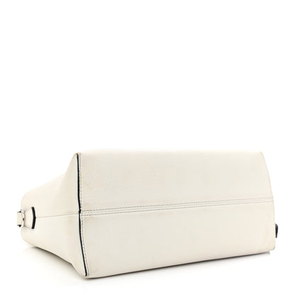 Fendi Vitello Dolce Croc Tail Medium By The Way Boston Bag White Black 3 of 12