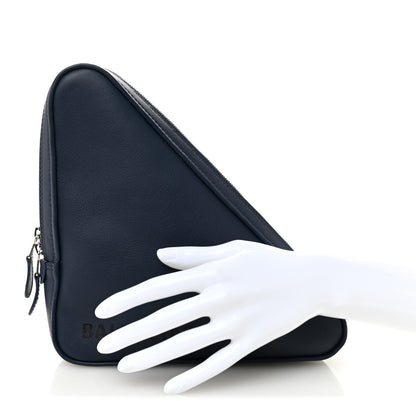 Balenciaga Calfskin Triangle Pouch M Bleu Canopee 2 of 9