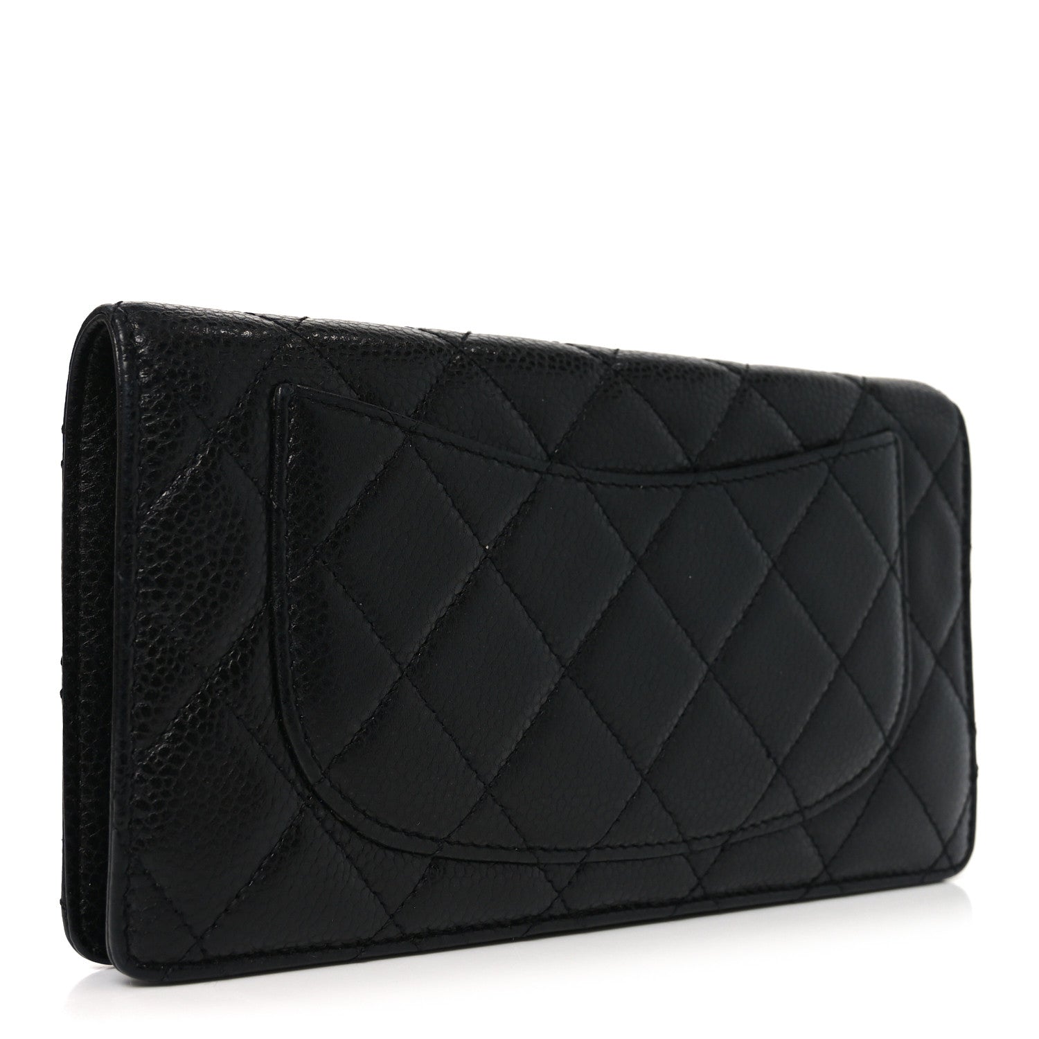 Chanel Caviar Quilted Yen Wallet Black 3 of 9