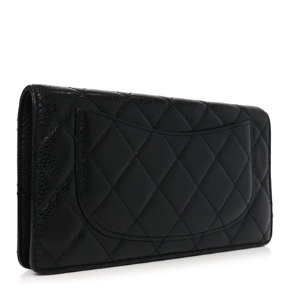 Chanel Caviar Quilted Yen Wallet Black 3 of 9