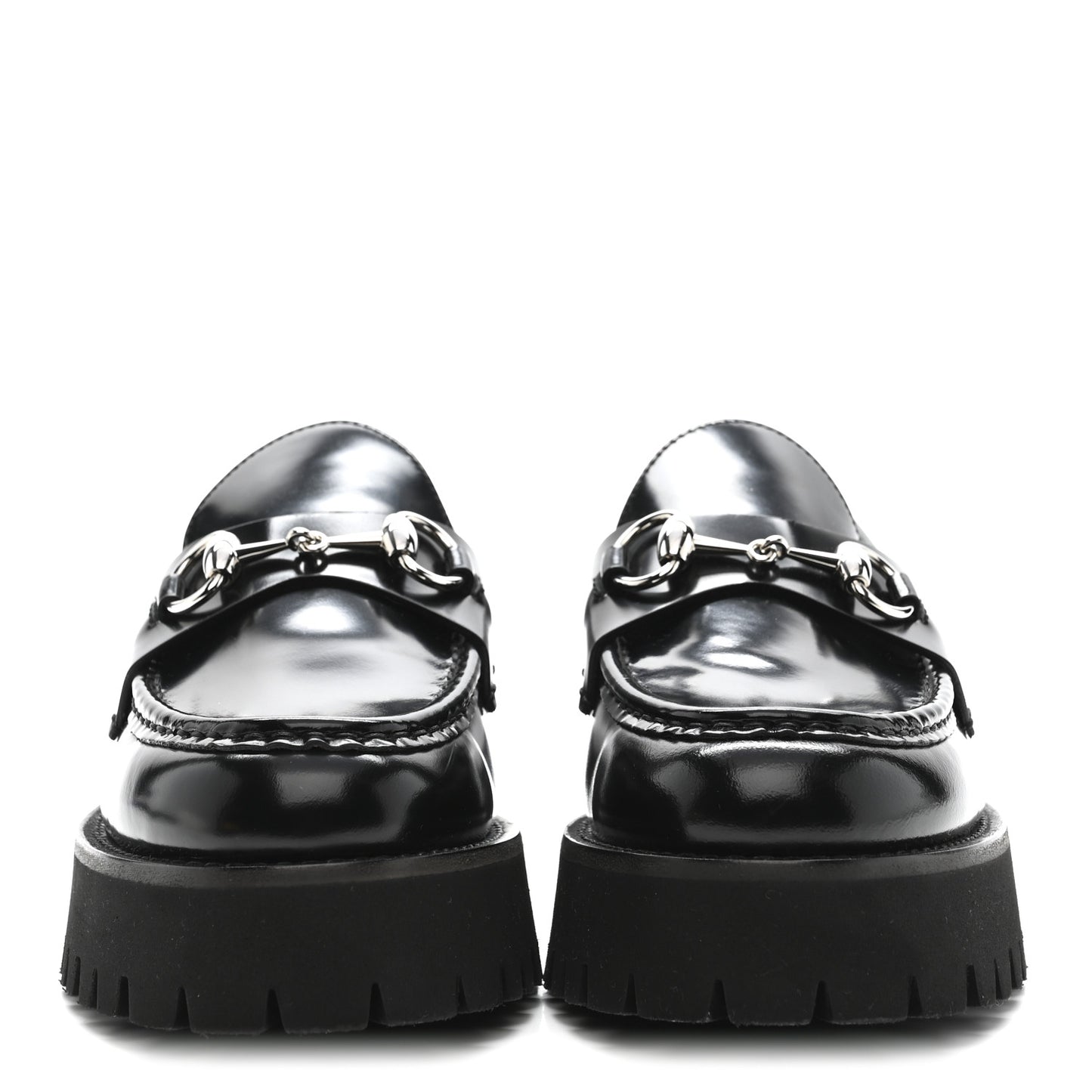 Cordovan Lux Womens Horsebit 45mm Platform Loafers 39.5 Black