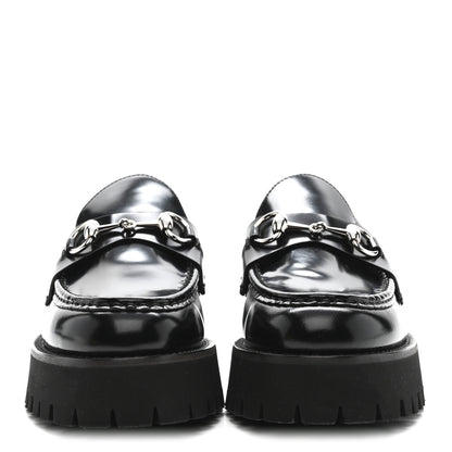 Gucci Cordovan Lux Womens Horsebit 45mm Platform Loafers 39.5 Black 3 of 11