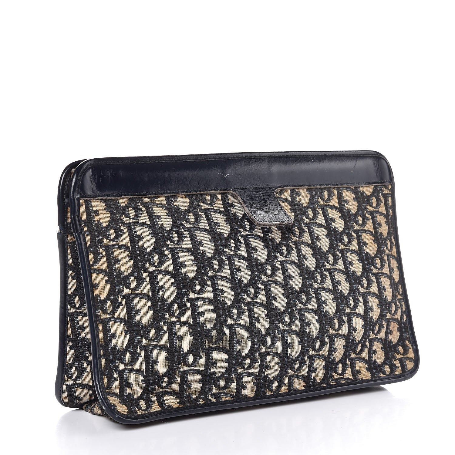 Christian Dior Monogram Clutch Navy Blue 3 of 6