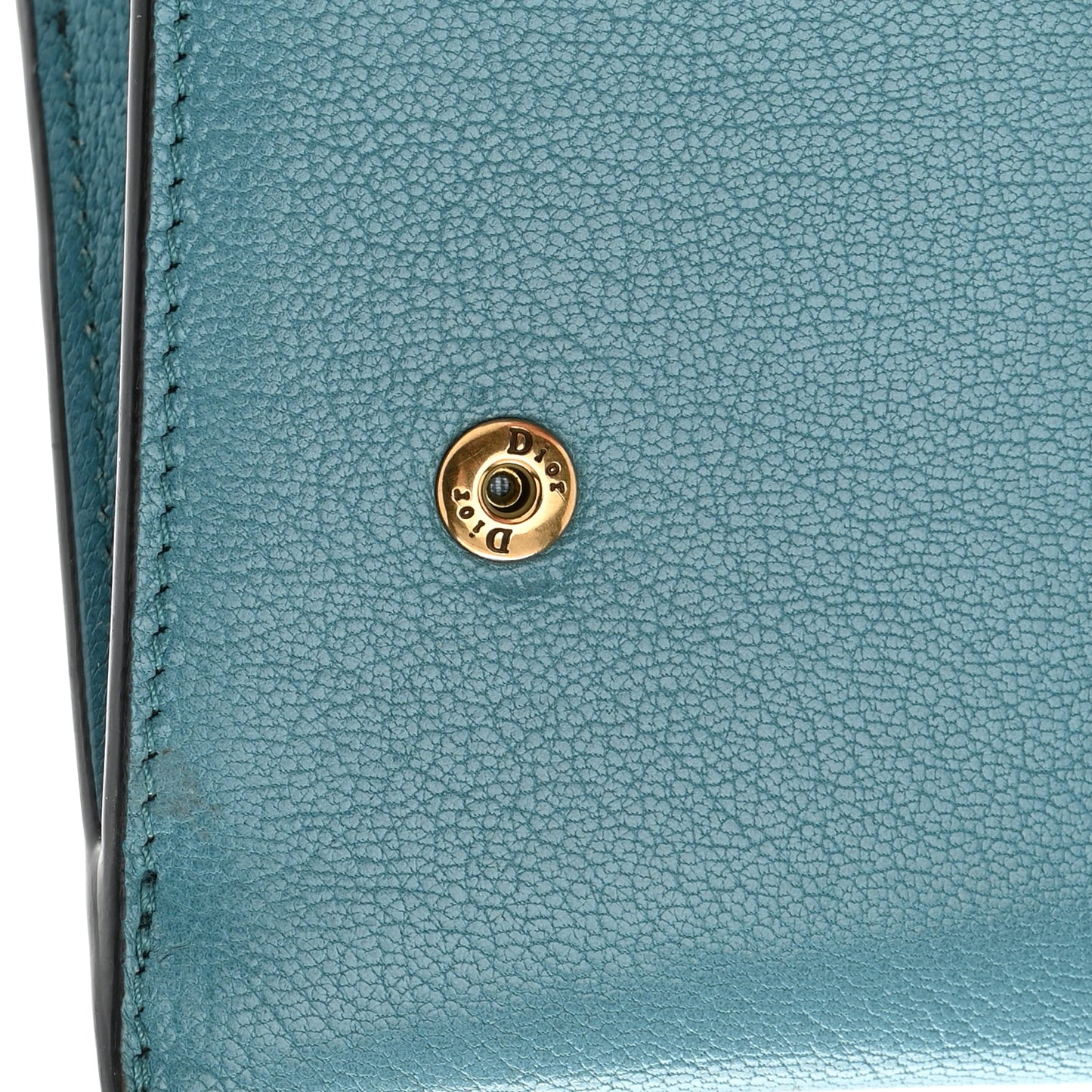Goatskin Saddle Long Wallet With Chain Blue