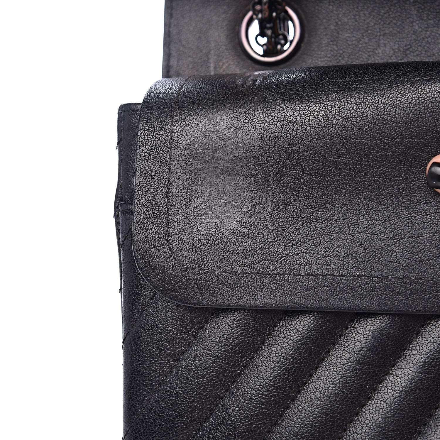 Chanel Sheepskin Chevron Quilted 2.55 Reissue 225 Double Flap So Black 16 of 18