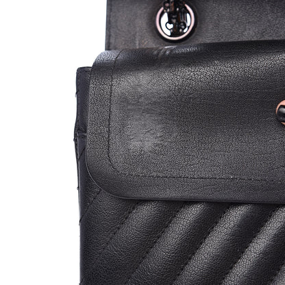 Chanel Sheepskin Chevron Quilted 2.55 Reissue 225 Double Flap So Black 16 of 18