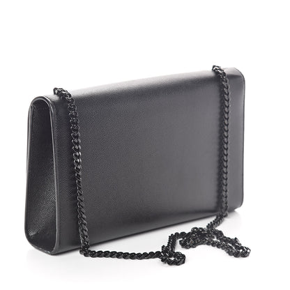 Saint Laurent Grain De Poudre Medium Classic Monogram Kate Satchel Black 3 of 9