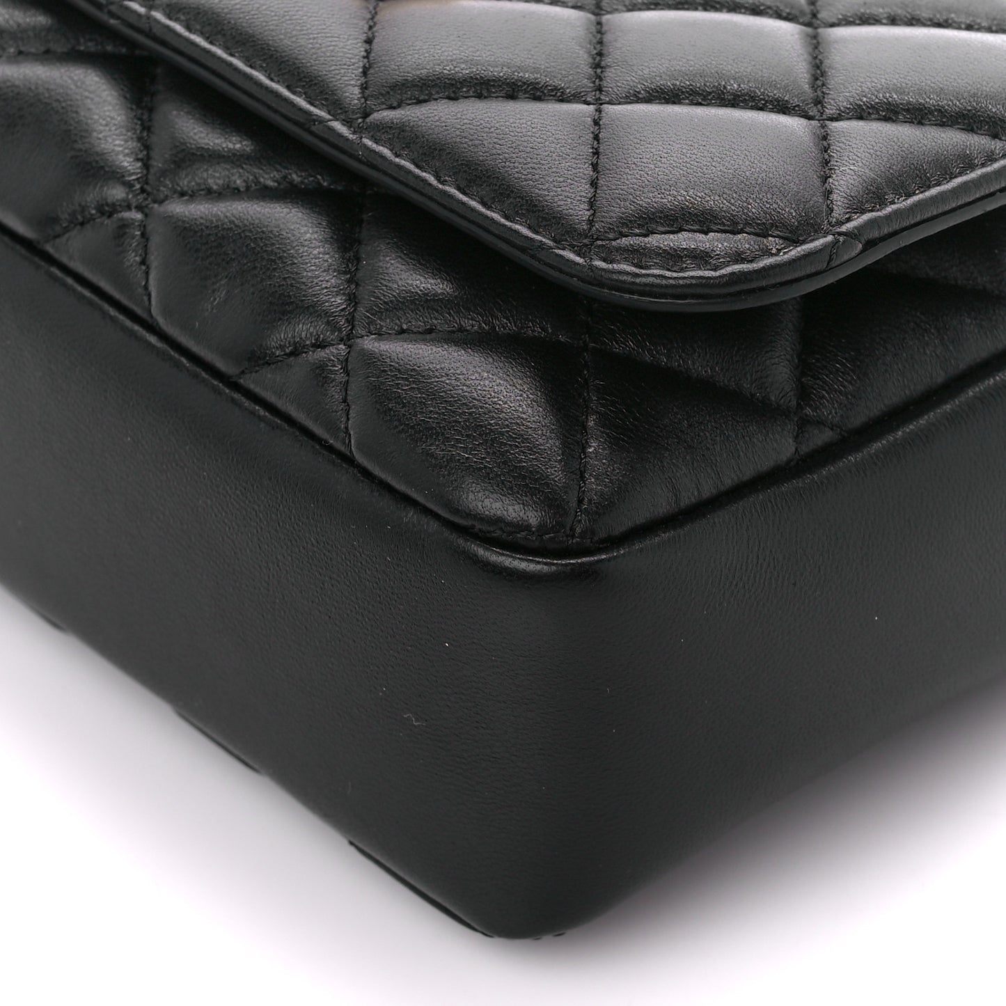 Nappa Quilted Small Medusa Chain Crossbody Black