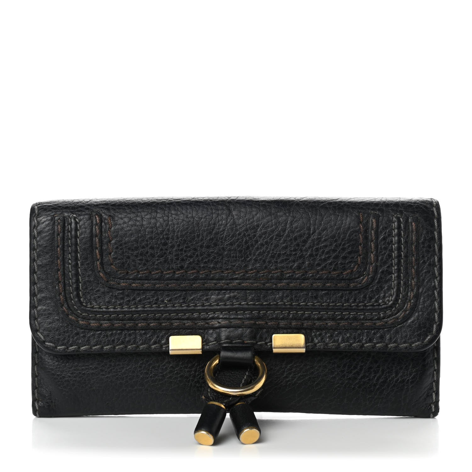 Chloe Calfskin Marcie Continental Flap Wallet Black 1 of 11