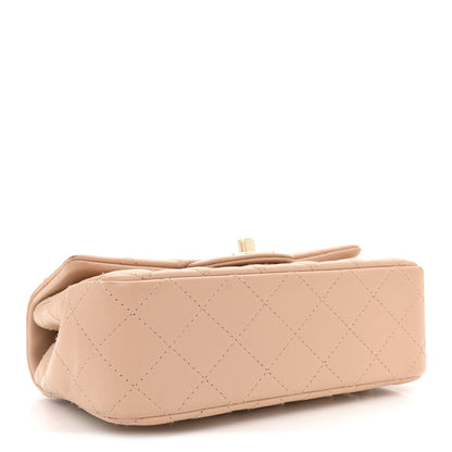 Chanel Lambskin Quilted Mini Rectangular Flap Beige 4 of 12