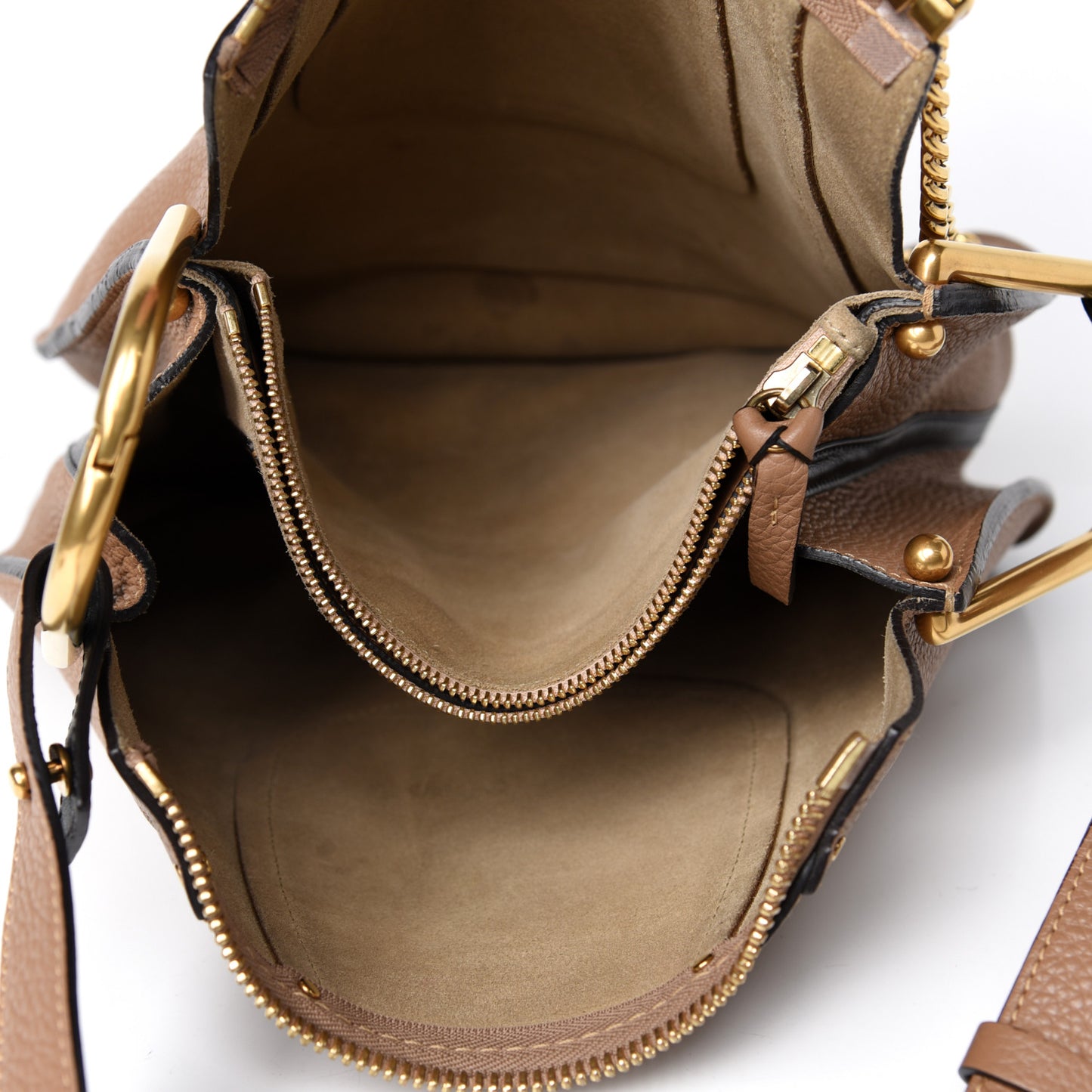 Grained Calfskin Small Hayley Hobo Nut
