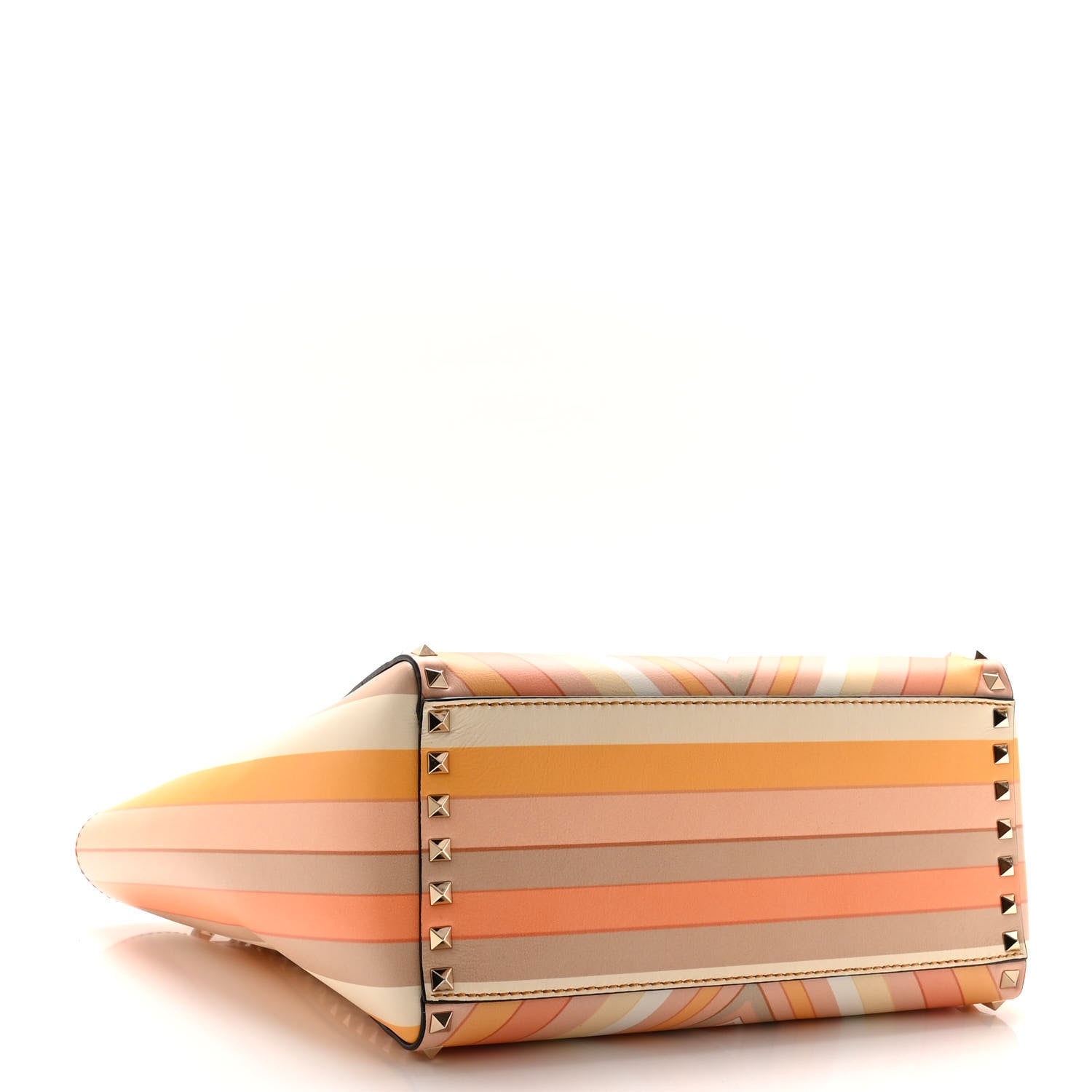 Valentino Garavani Vitello Native Couture 1975 Rockstud Double Handle Tote Mandarin Sorbet 4 of 9