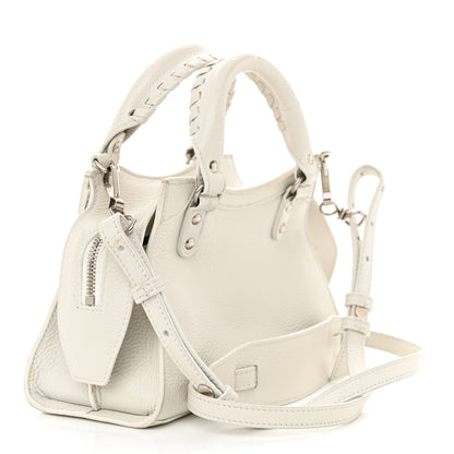 Balenciaga Grained Calfskin Neo Classic Silver Hardware Mini City White 3 of 14