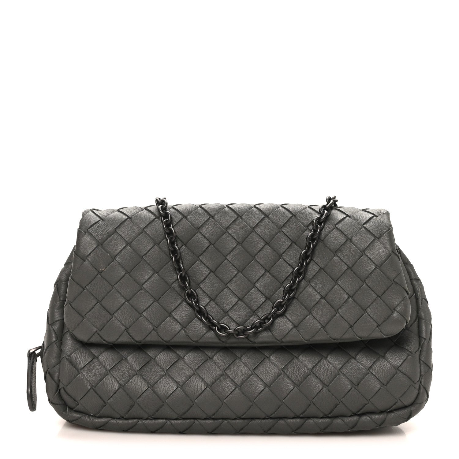 Bottega Veneta Nappa Intrecciato Small Chain Crossbody Light Grey 1 of 9