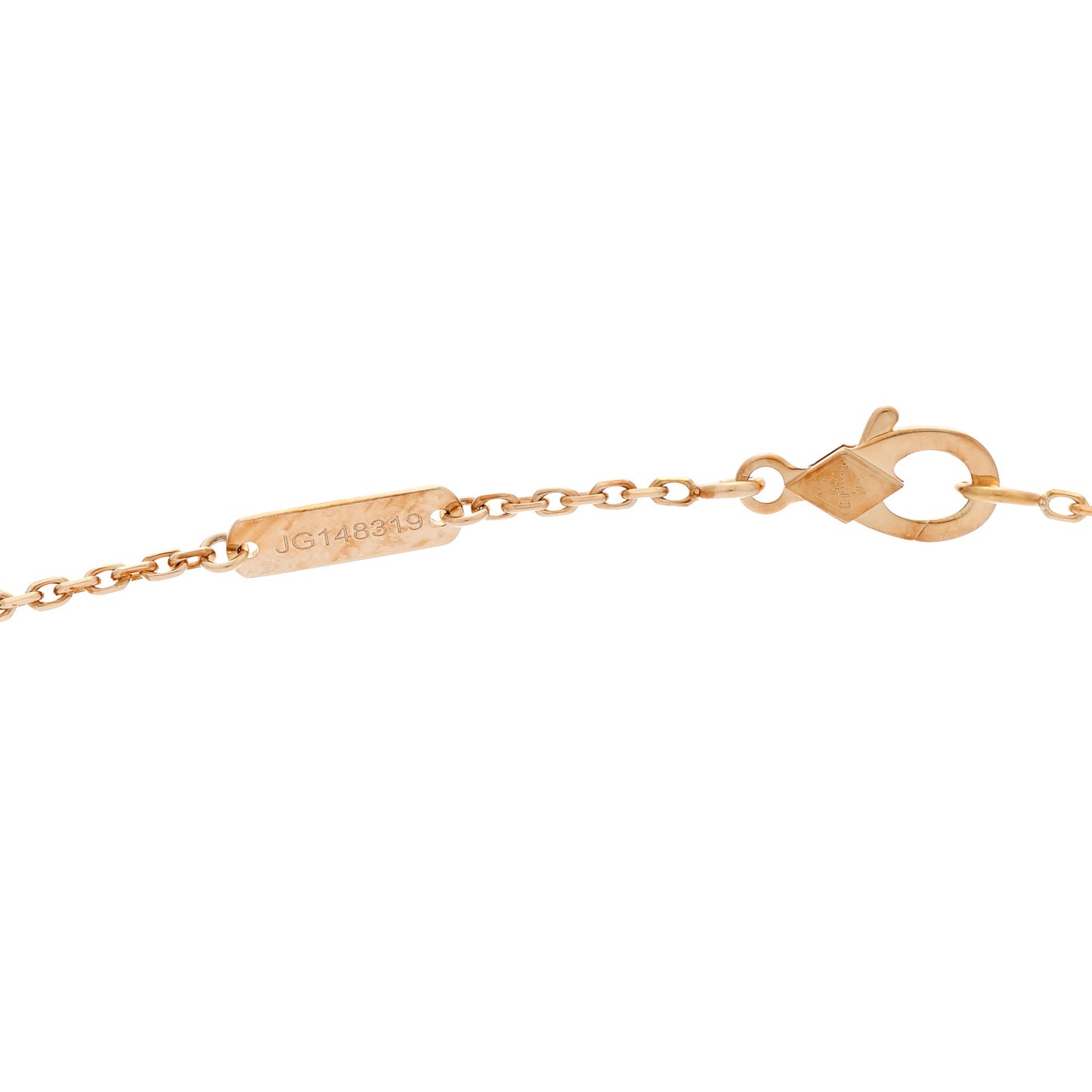 18K Yellow Gold Guilloché Vintage Alhambra Pendant Necklace
