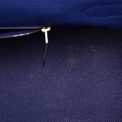 Hermes Taurillon Clemence Shoulder Kelly 40 Bleu Electrique 8 of 17