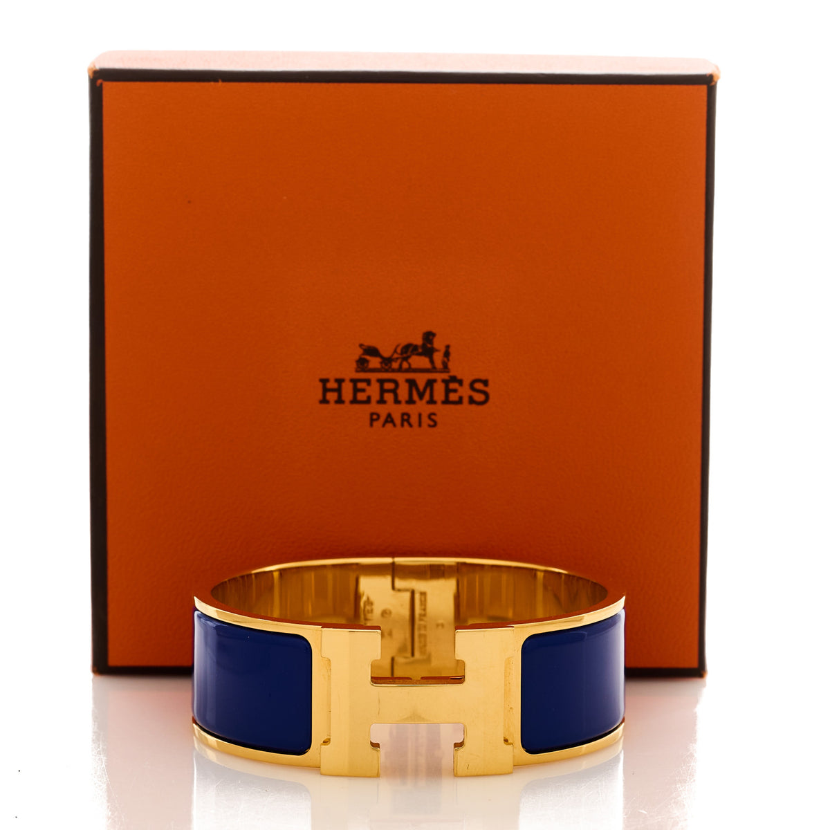 Enamel Wide Clic Clac H Bracelet PM Bleu Royal