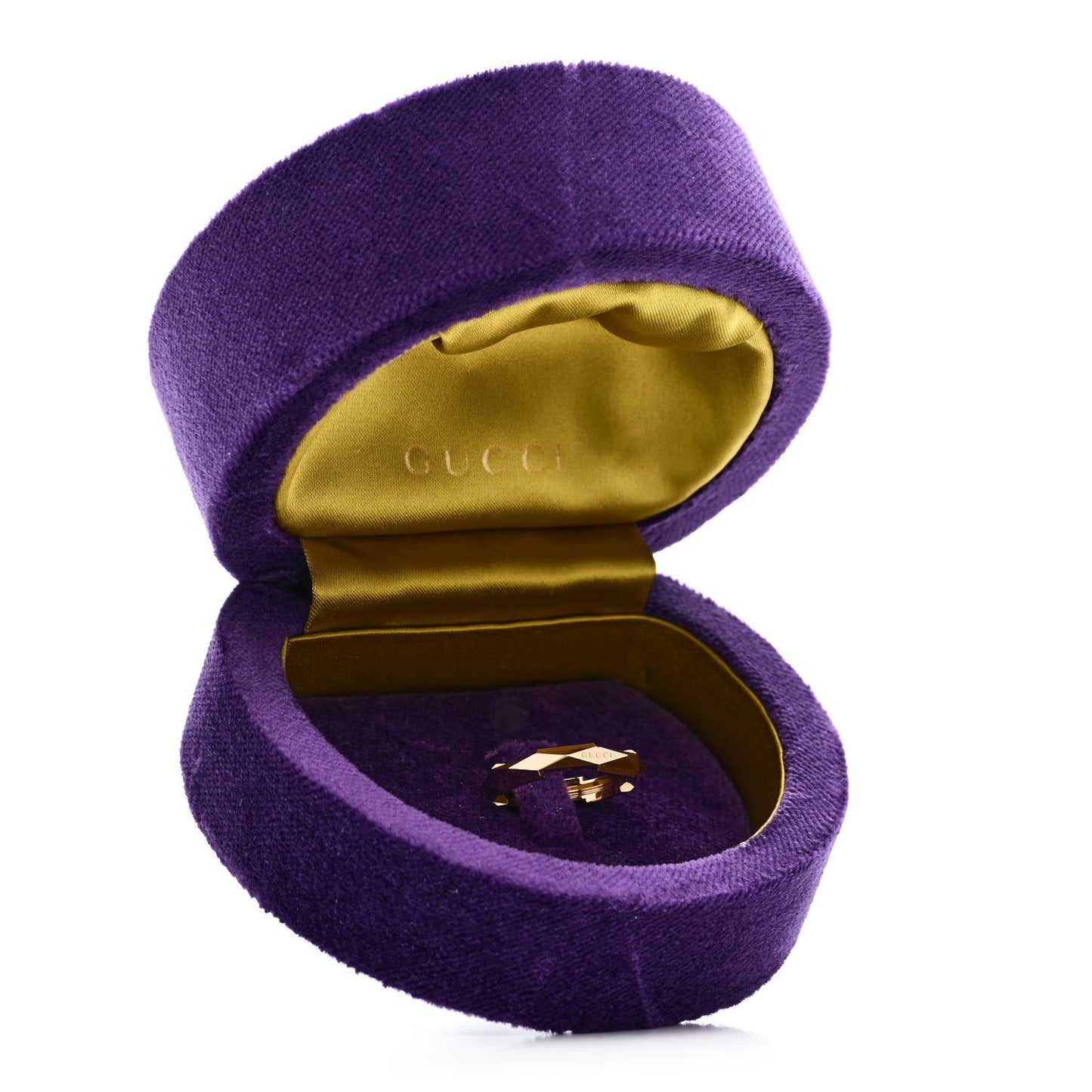 18K Yellow Gold 4mm Link To Love Studded Ring 53 6.25