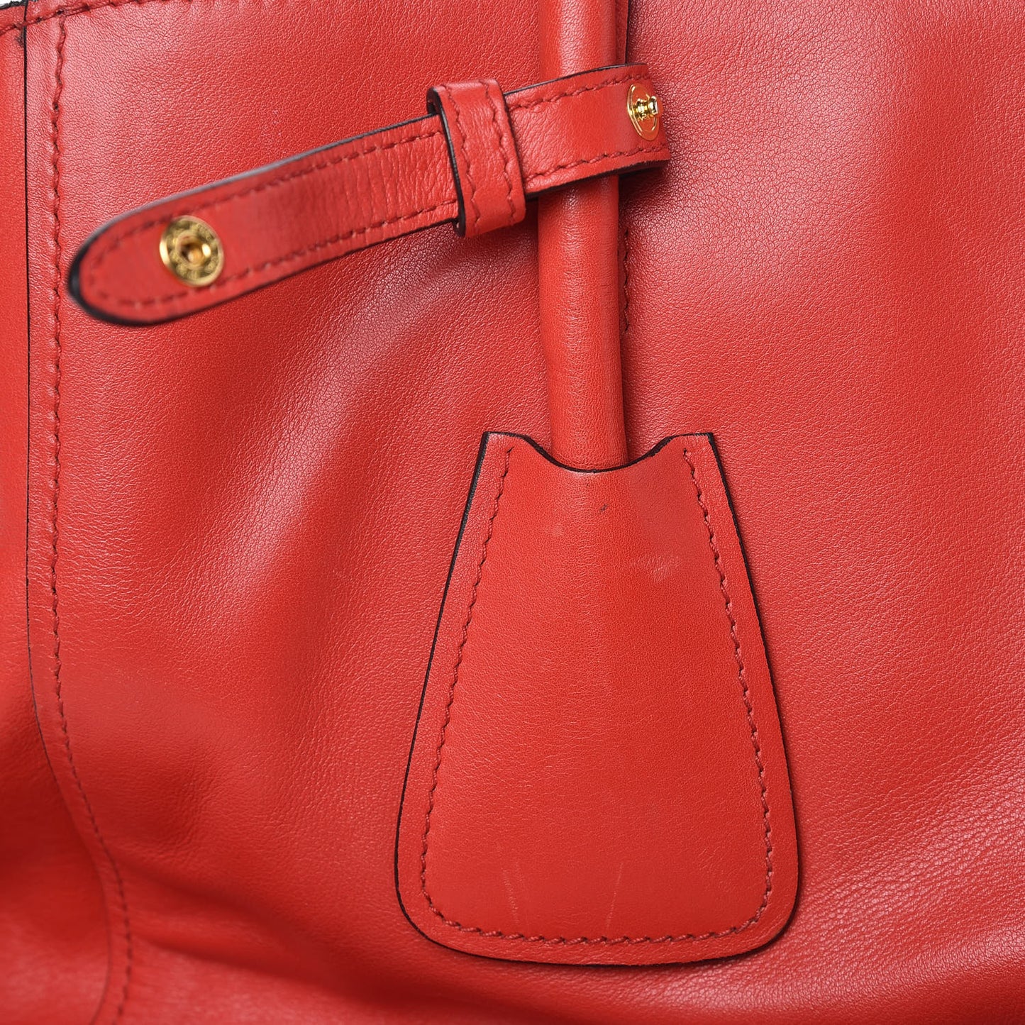 Glace Calfskin Twin Pocket Tote Fuoco