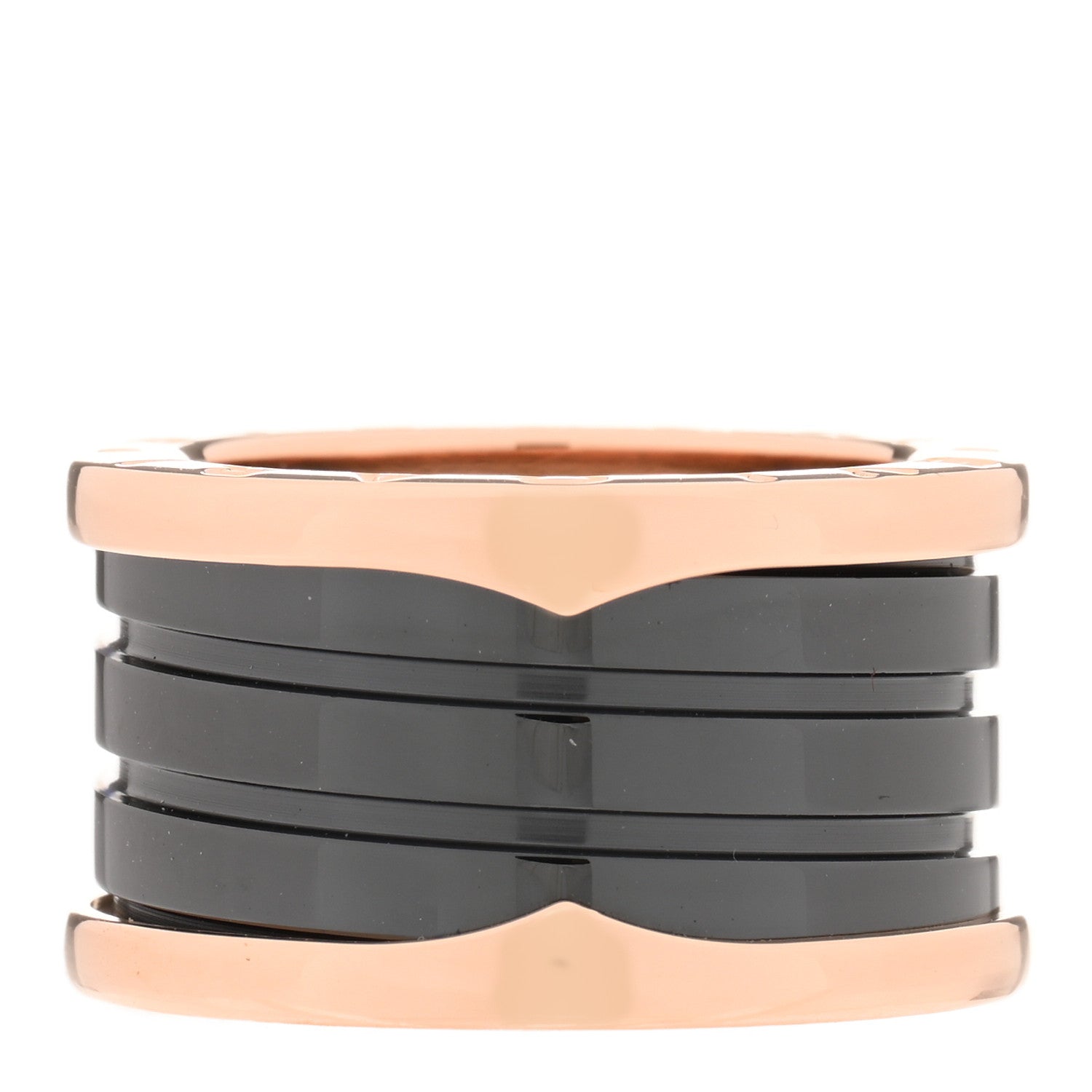 Bulgari 18K Rose Gold Black Ceramic B.Zero1 Four-Band Ring 51 5.75 2 of 5