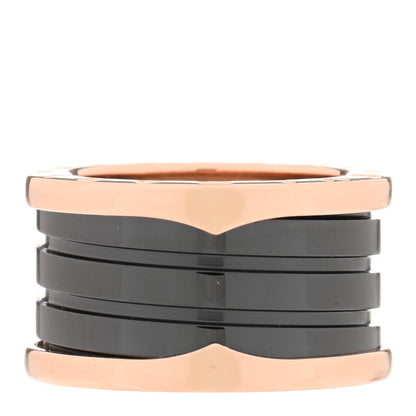 Bulgari 18K Rose Gold Black Ceramic B.Zero1 Four-Band Ring 51 5.75 2 of 5