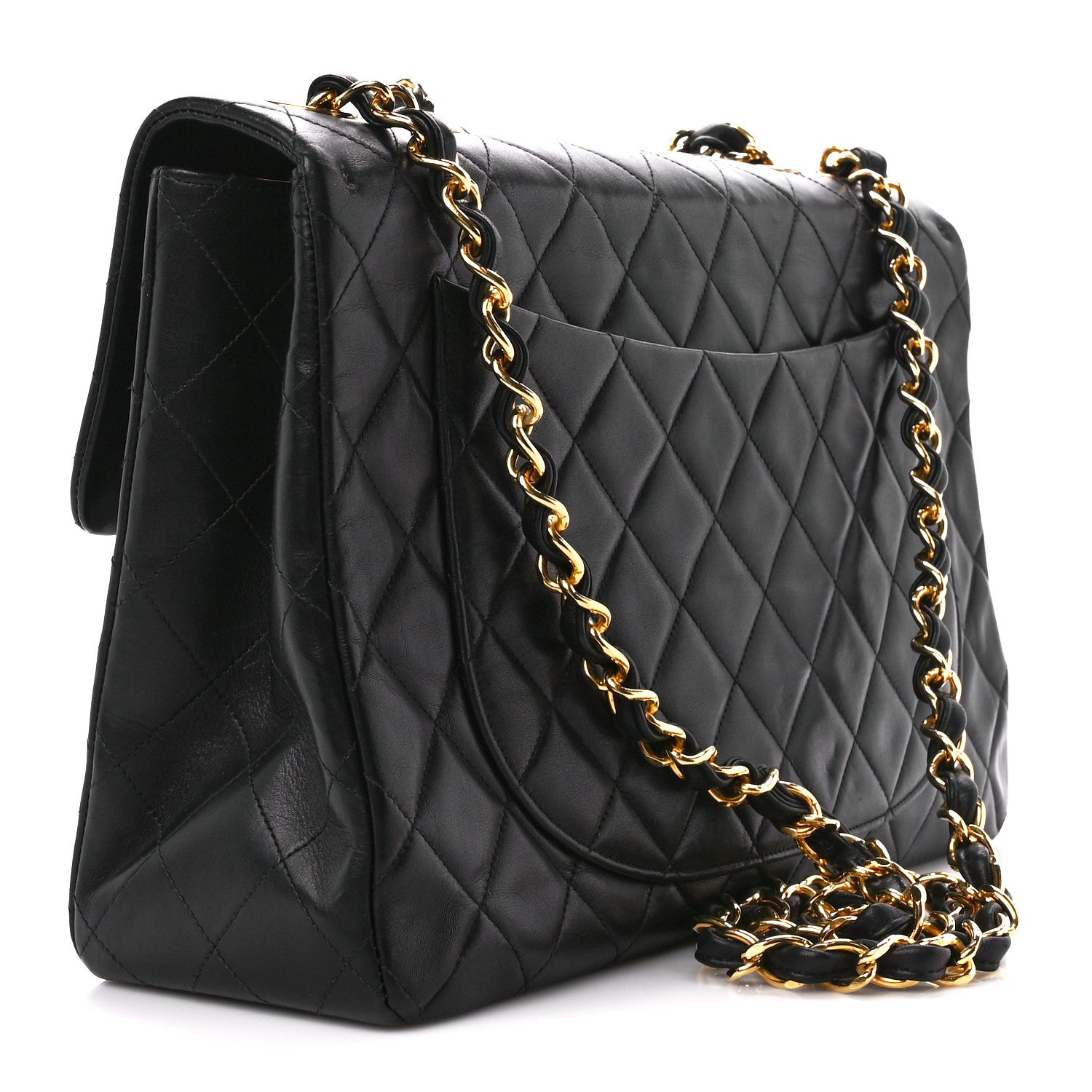 Chanel Lambskin Quilted XL Jumbo Single Flap Black 3 of 11