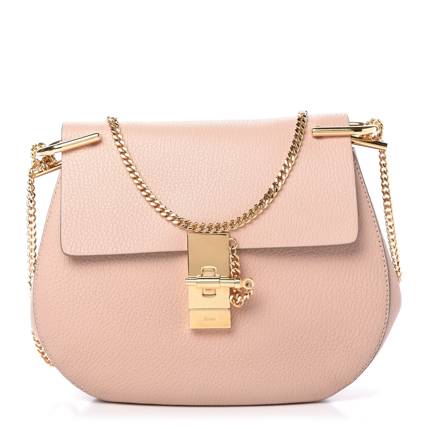 Chloe Grained Lambskin Drew Shoulder Bag Cement Pink 1 of 10