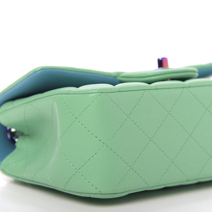 Chanel Lambskin Quilted Mini Rectangular Flap Green Blue 6 of 10