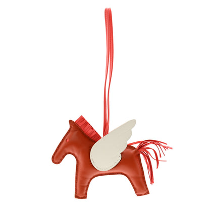 Hermes Milo Lambskin Grigri Rodeo Pegase Horse Bag Charm MM Orange Poppy Craie Terre Battue 1 of 5
