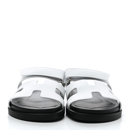 Hermes Calfskin Womens Chypre Sandals 36.5 White 2 of 9
