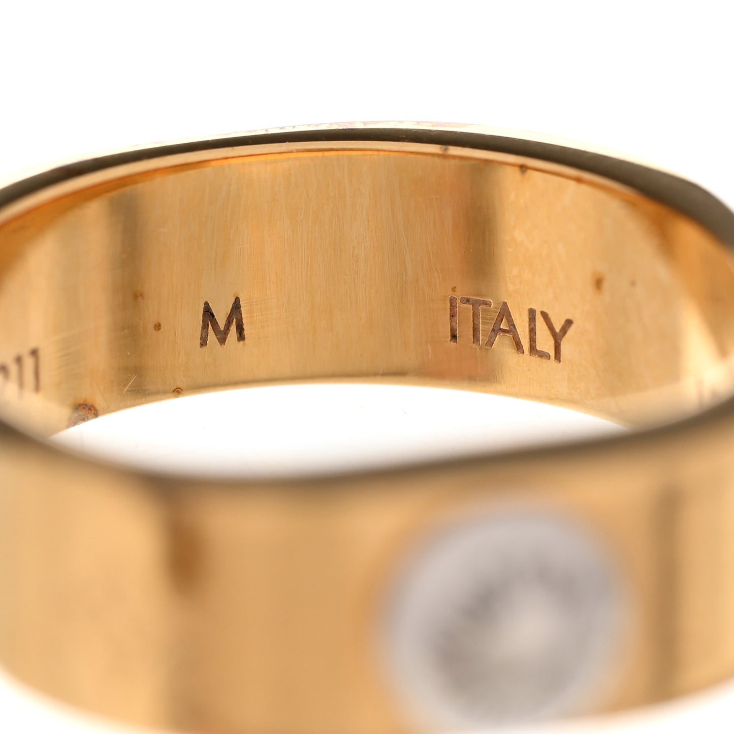 Brass Monogram Engraved Nanogram Ring M 52/6 Gold