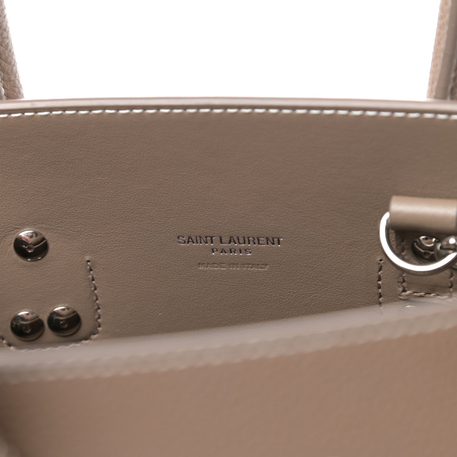 Saint Laurent Grained Calfskin Topstich Baby Sac De Jour Taupe 6 of 9