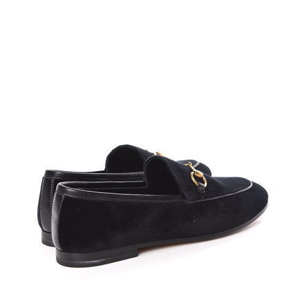Gucci Velvet Horsebit Womens Jordaan Loafers 35 Black 4 of 11