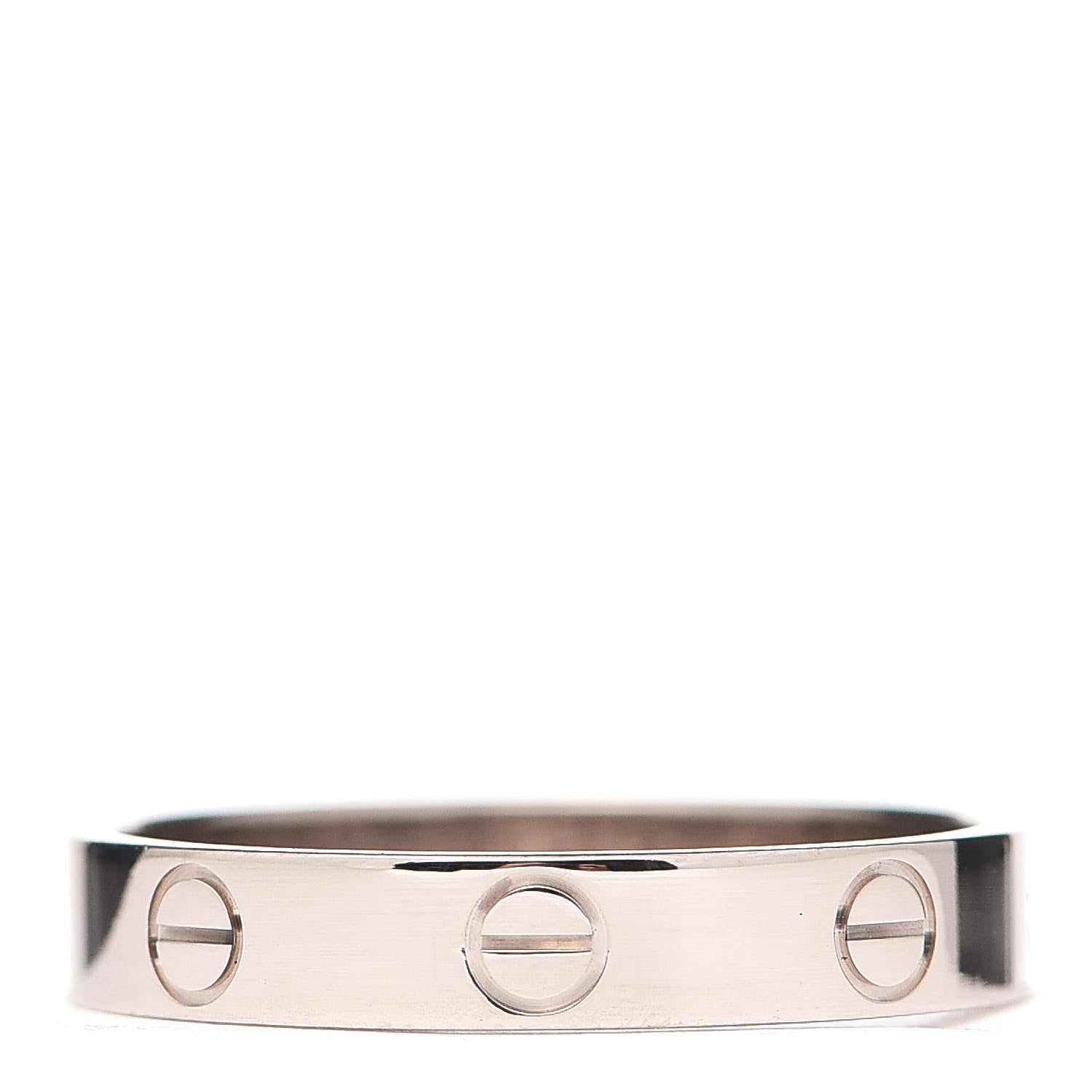 Cartier 18K White Gold 3.5mm LOVE Wedding Band Ring 56 7.5 3 of 4