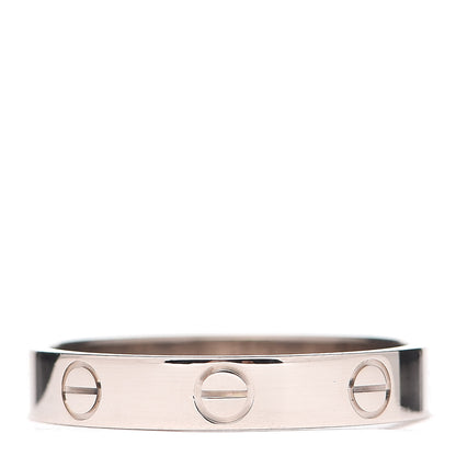 Cartier 18K White Gold 3.5mm LOVE Wedding Band Ring 56 7.5 3 of 4
