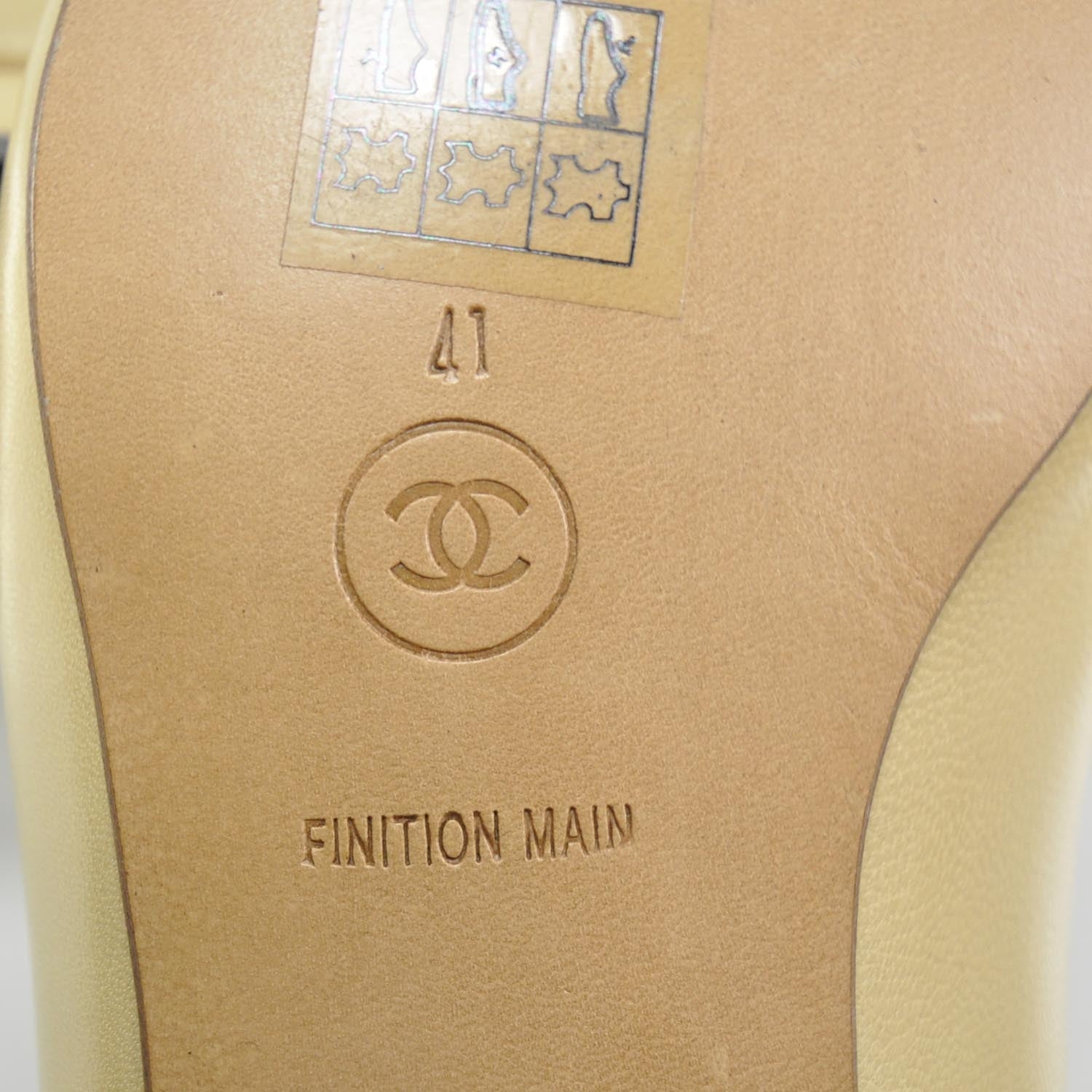 Chanel Leather Cap Toe Flats 41 Beige and Black 9 of 9