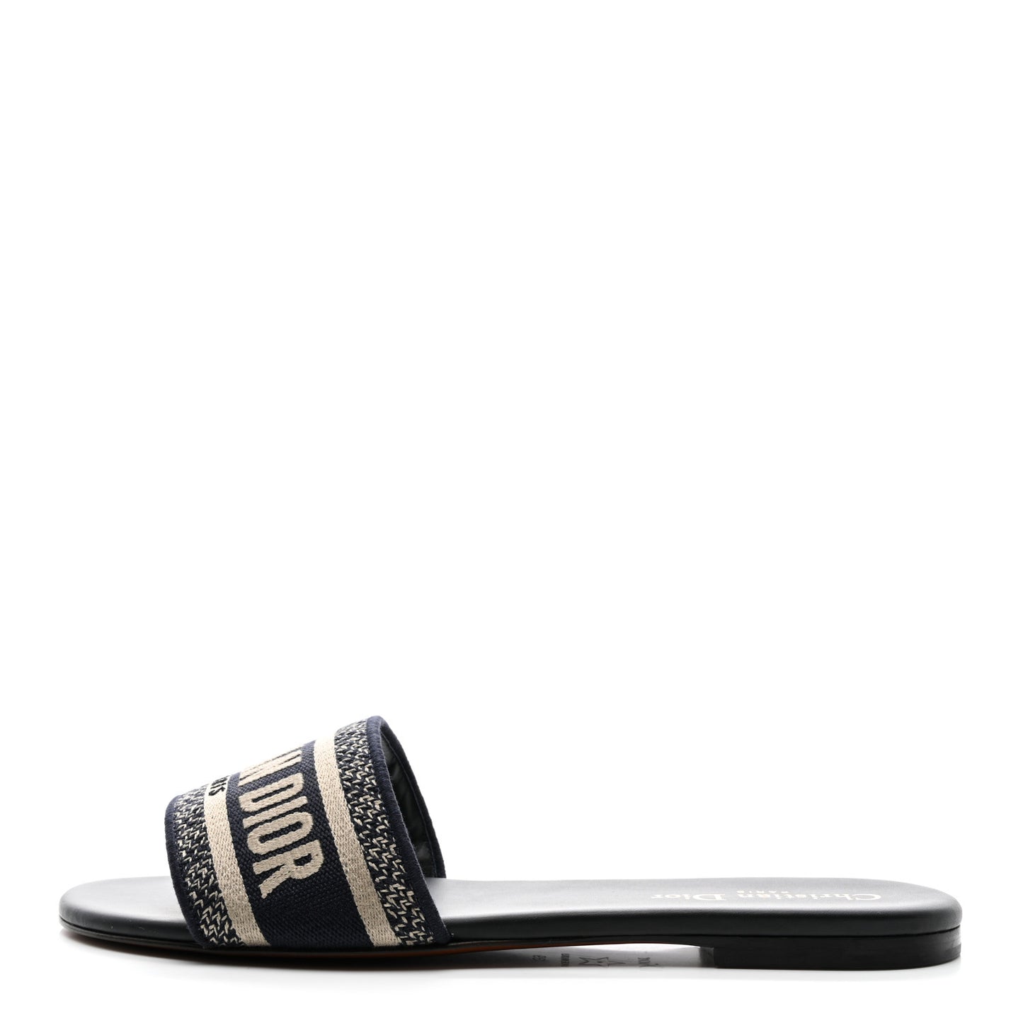 Canvas Embroidered Dway Mules Slide Sandals 39 Deep Blue