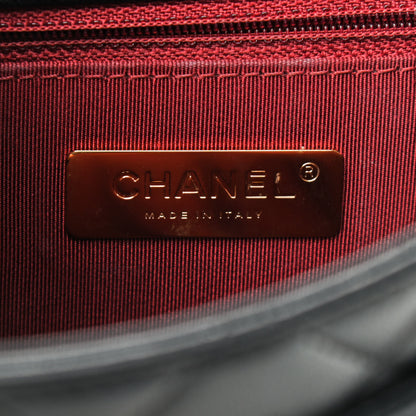 Chanel Lambskin Quilted Small Chain Infinity Top Handle Flap Black 6 of 9