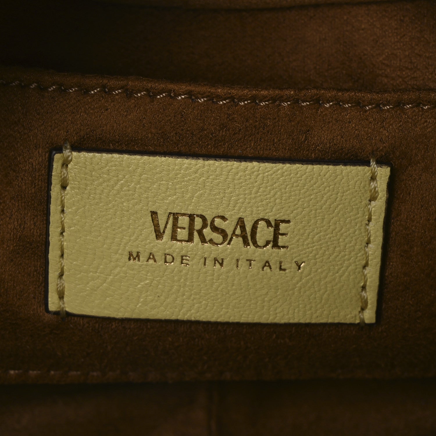 Versace Lambskin Tag Bowling Bag Yellow 5 of 10