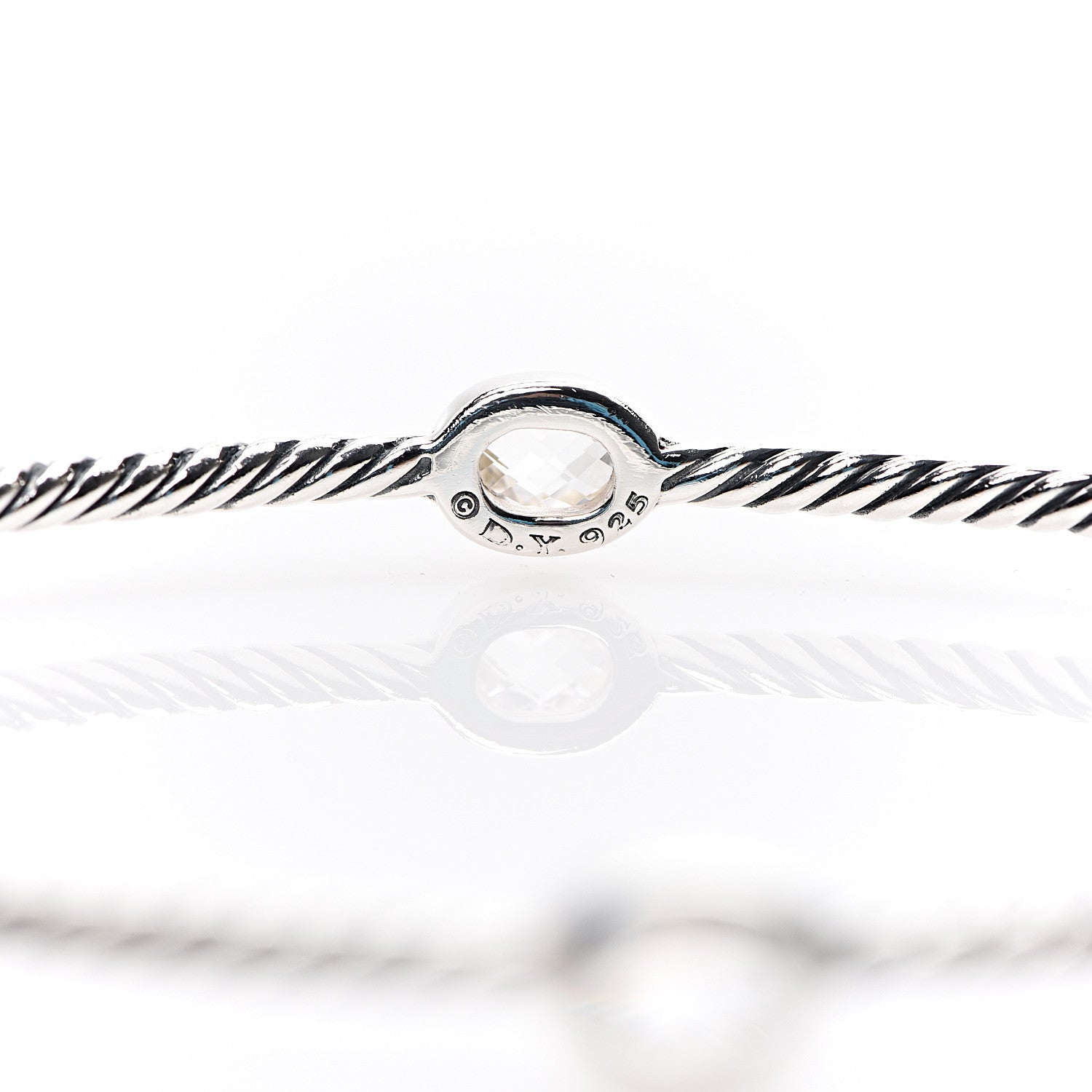 David Yurman Sterling Silver Crystal Color Classics Cable Bangle Bracelets 4 of 5