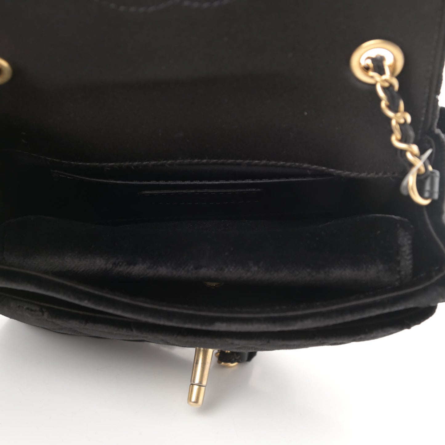 Velvet Quilted Small Camellia Flap Black