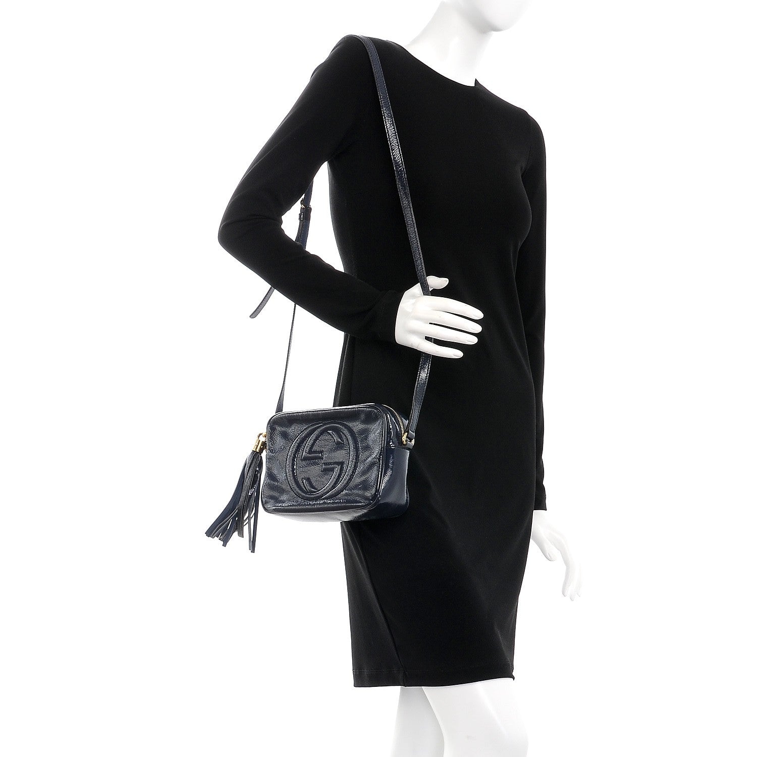 Gucci Vernice Naplack Small Soho Disco Bag Uniform Blue 2 of 8