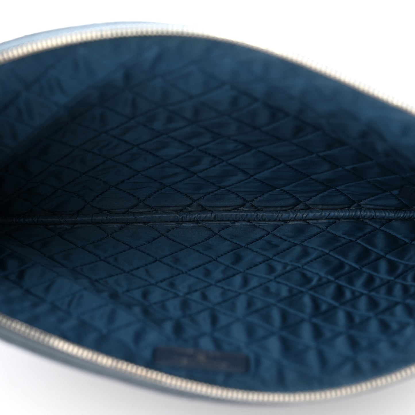 Caviar Quilted Large Cosmetic Case Dark Blue